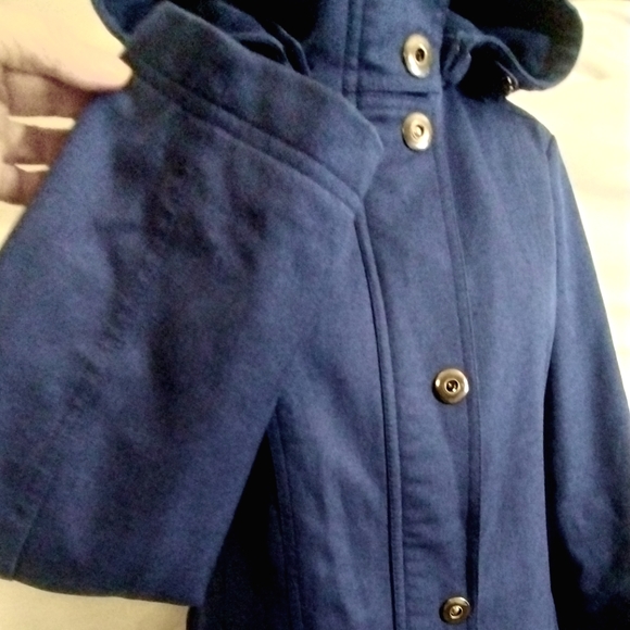 Kristen Blake Winter Jacket Blue Hooded, ZipUp Snaps, Pockets, Insulated Lined,M - Picture 11 of 16